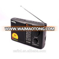 Portable retro AM/FM/SW radio with solar panel